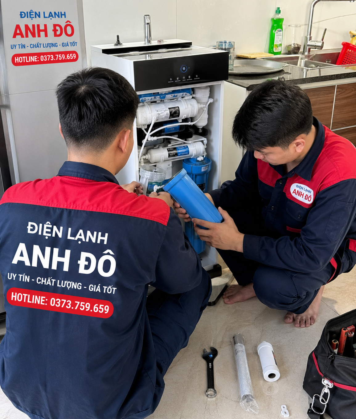 Lắp đặt máy lọc nước dưới bồn rửa chén